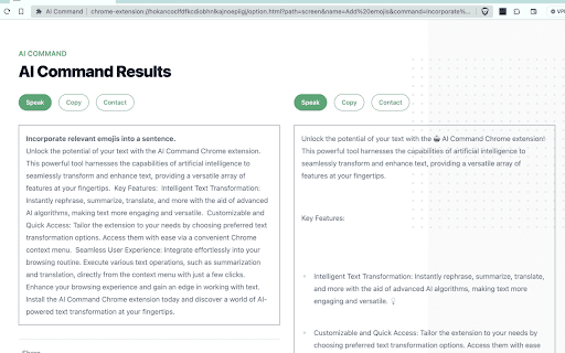 AI Command Chrome extension - 谷歌插件