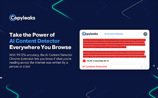 Copyleaks AI Content Detector - 谷歌插件