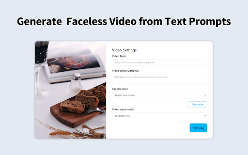 Faceless Video Generator - 谷歌插件