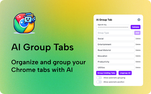 Tab Grouping AI - 谷歌插件