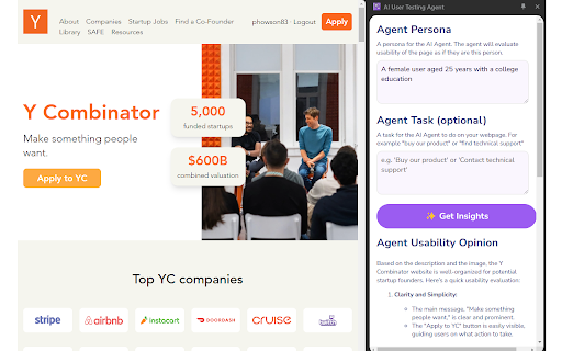AI User Testing Agent - 谷歌插件