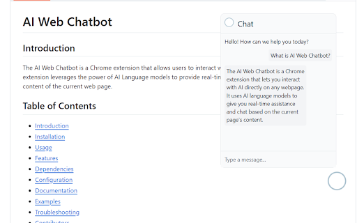 AI Web Chatbot - 谷歌插件