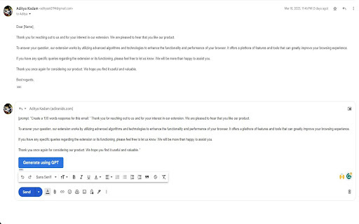 Email Body Generator - 谷歌插件