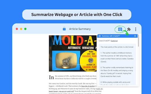 ChatGPT Article Summary Generator - 谷歌插件