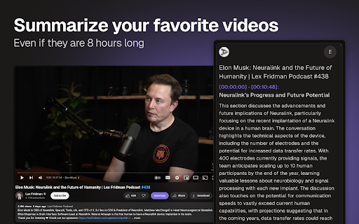 YouTube Summary Extension - 谷歌插件