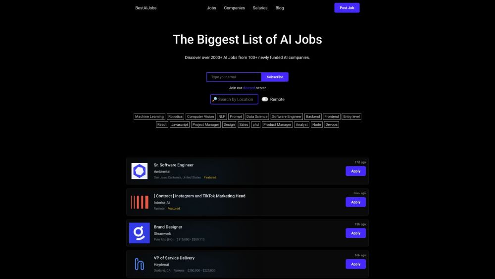 AI最佳职位