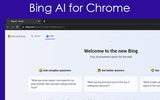 Bing AI For Chrome - 谷歌插件