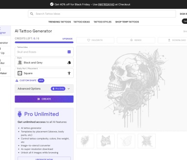Blackink AI纹身生成翻译站点