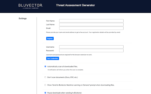 BluVector Threat Assessment Generator - 谷歌插件