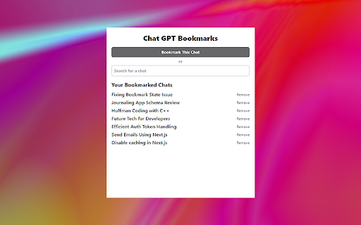 Chat GPT Bookmark Manager - 谷歌插件