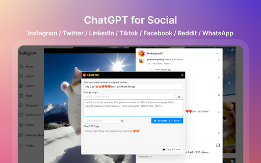 ChatGPT For Social - 谷歌插件