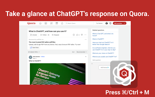 ChatGPT Browser Extension - 谷歌插件
