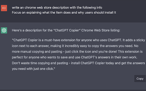 ChatGPT复制工具 - 谷歌插件
