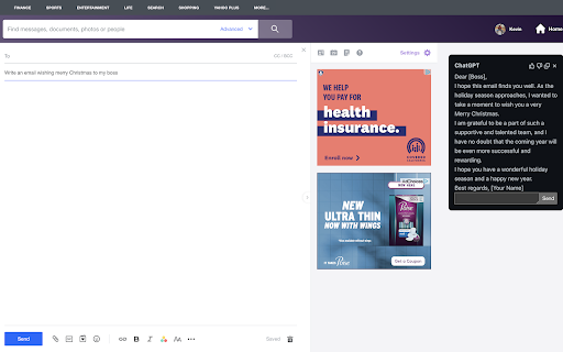 Open Source ChatGPT Yahoo Mail Chrome extension - 谷歌插件