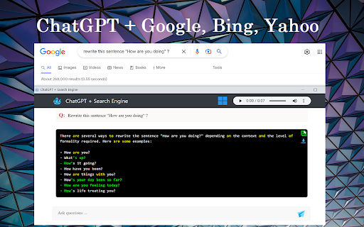 ChatGPT + Search Engine Extension - 谷歌插件