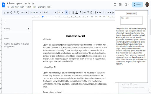 Google Documents Analyzer - 谷歌插件