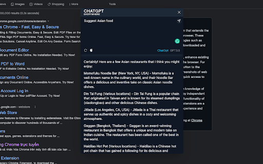 ChatGpt Popup - 谷歌插件