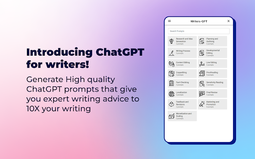 ChatGPT Prompt Generator for Authors - 谷歌插件