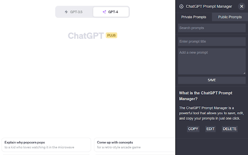ChatGPT Prompt Manager - 谷歌插件