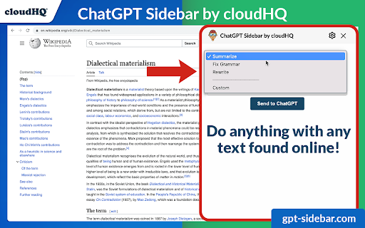 ChatGPT Sidebar by cloudHQ - 谷歌插件