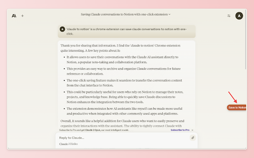 Claude to Notion Chrome Extension - 谷歌插件