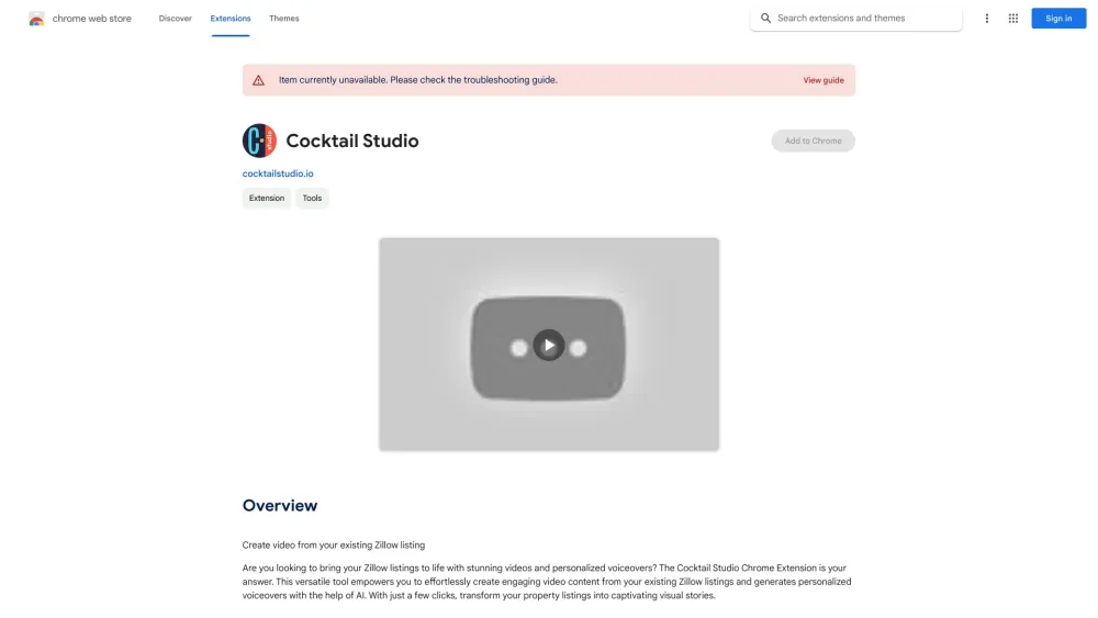 Cocktail Studio Chrome Extension - 谷歌插件