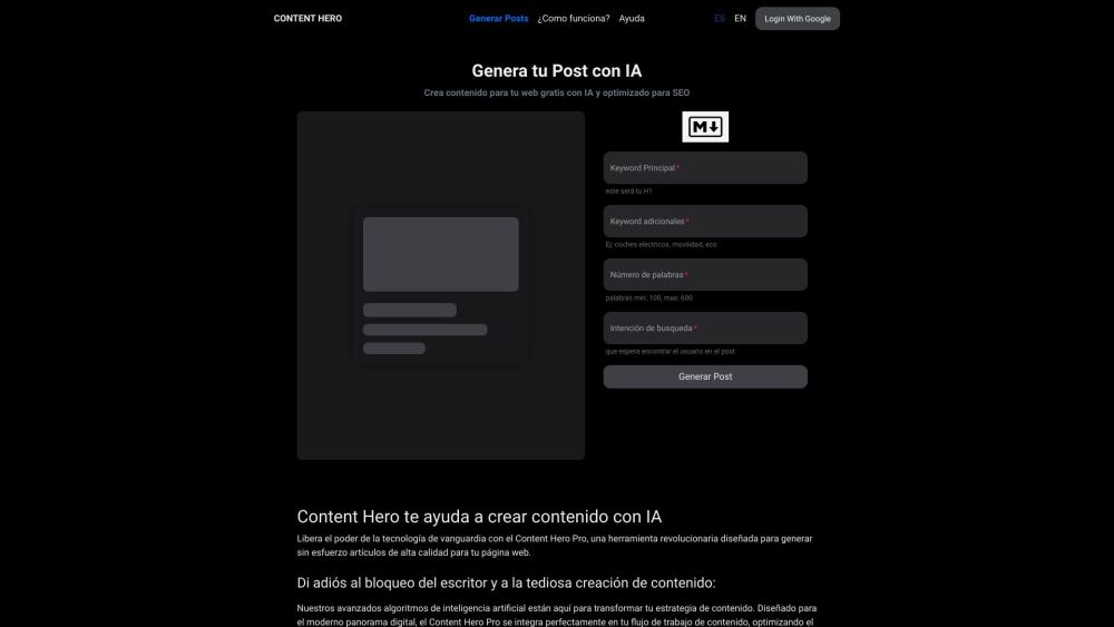 Content Hero | 用AI生成帖子