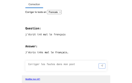 Correcteur Français avec chatGPT - 谷歌插件