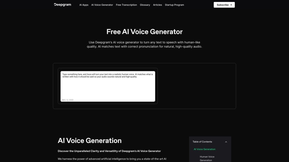 Deepgram AI Voice Generator