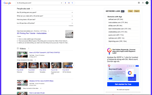 Semantic Pen Domain Age Extension - 谷歌插件