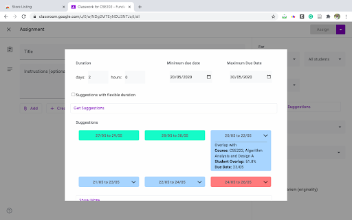 Classroom Assignment Scheduler - 谷歌插件
