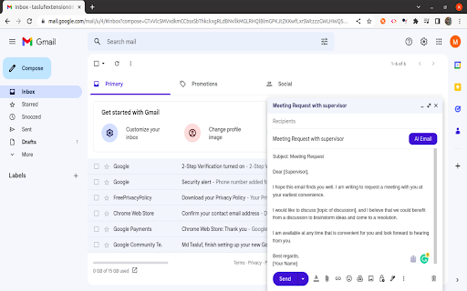 AI Email Writer for Gmail - 谷歌插件