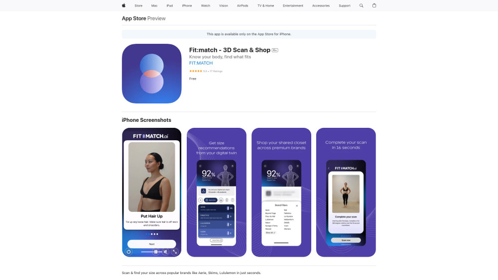 Fit:match - 3D Scan & Shop