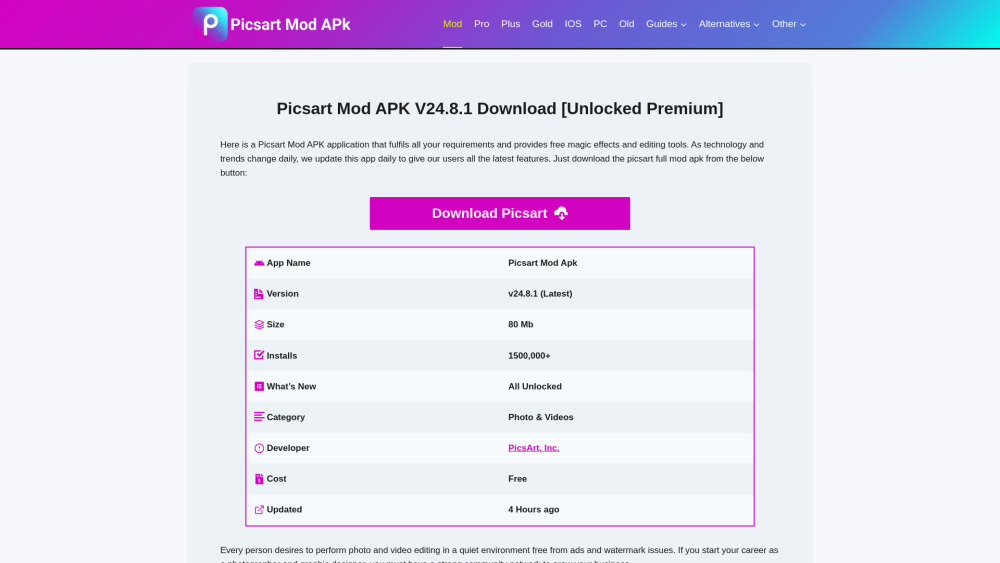 Picsart Mod APK