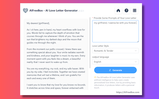 Love Letter Generator - 谷歌插件