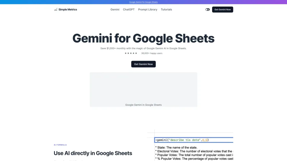 Google Gemini AI for Google Sheets