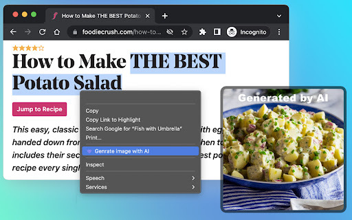Generate Image with AI - 谷歌插件
