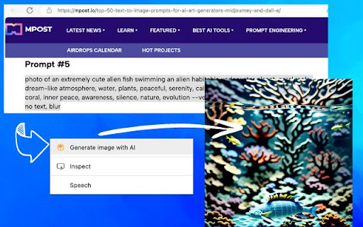 Generate Image with CloudflareAI - 谷歌插件
