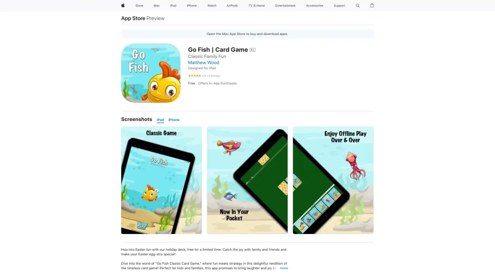 Single Player iOS Go Fish