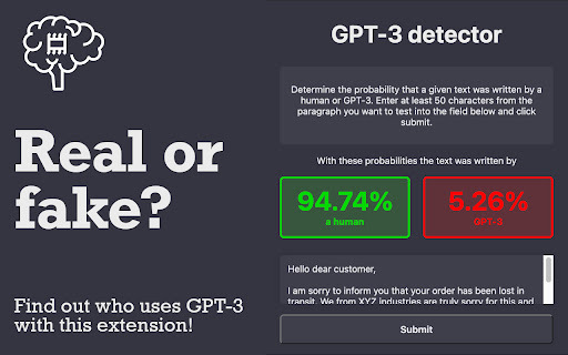 GPT-3 文本检测 - 谷歌插件