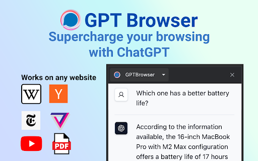 GPTBrowser Web Assistant - 谷歌插件