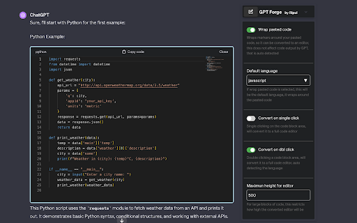 GPTCodeForge - 谷歌插件