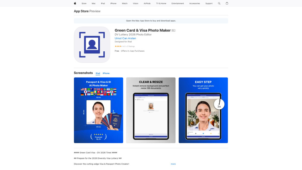 Green Card & Visa Photo Maker