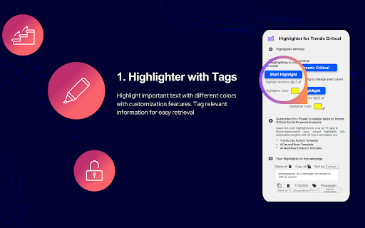 Chrome Extension Highlighter for TrendsCritical.com - 谷歌插件