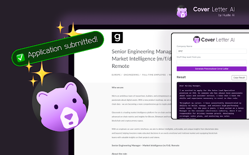 Hustle AI Cover Letter Generator - 谷歌插件