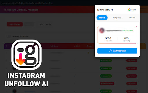 Instagram Unfollow AI - 谷歌插件