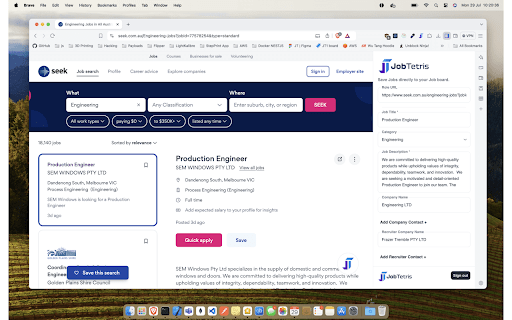 JobTetris - 谷歌插件