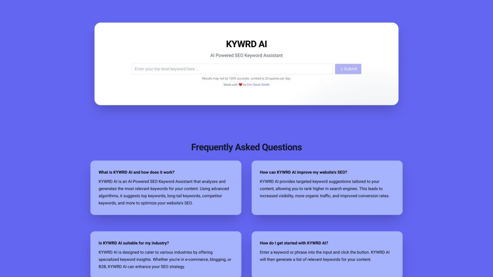 KYWRD AI - AI Powered SEO关键词助手