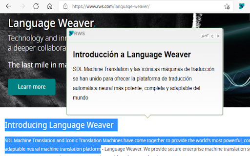 Language Weaver Instant Translation - 谷歌插件