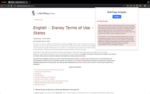 Legal RedFlag Detector - 谷歌插件